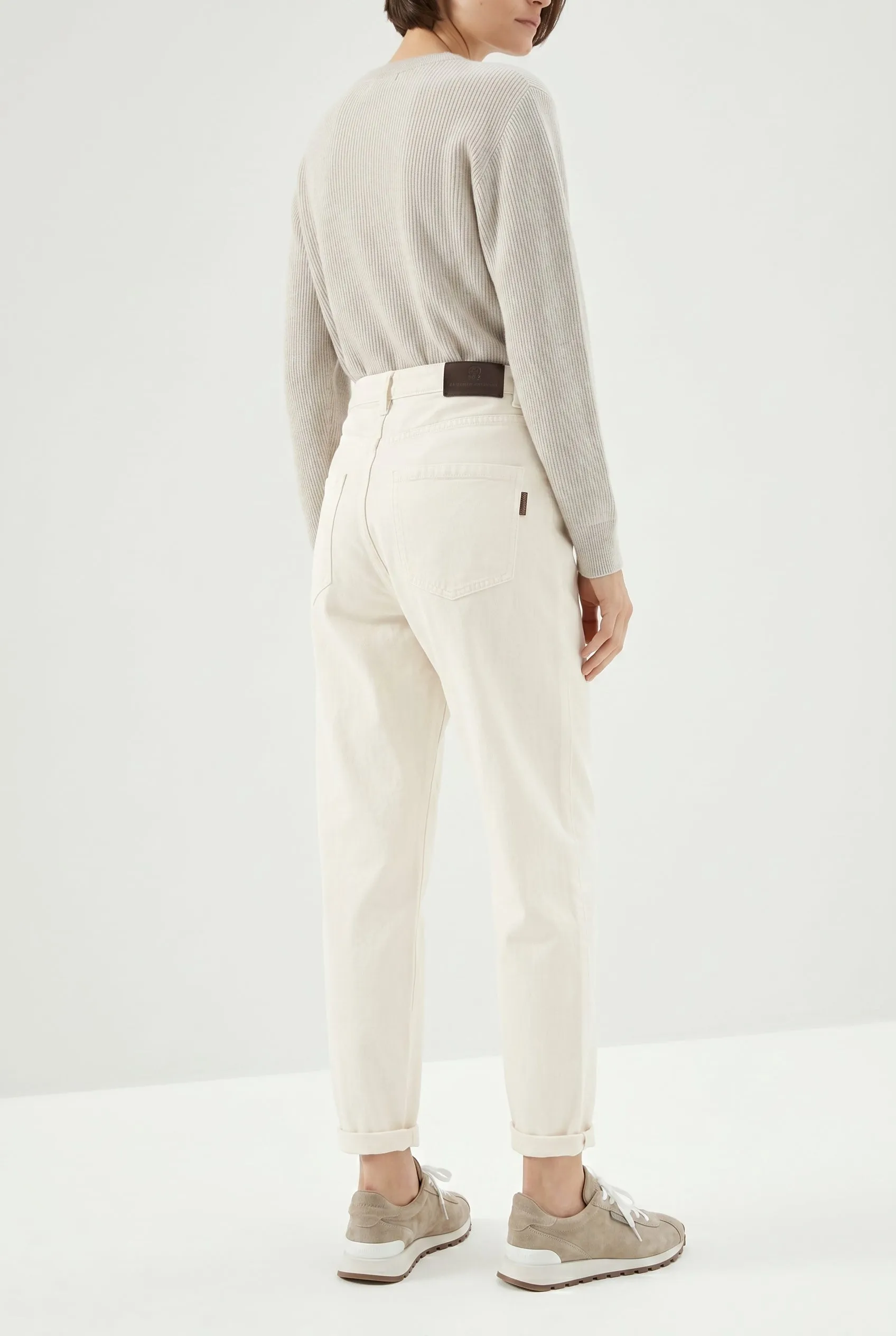 BRUNELLO CUCINELLI WOMEN'S OFF WHITE RELAXED COTTON TROUSERS sold by Lord & Taylor product image thumbnail 3