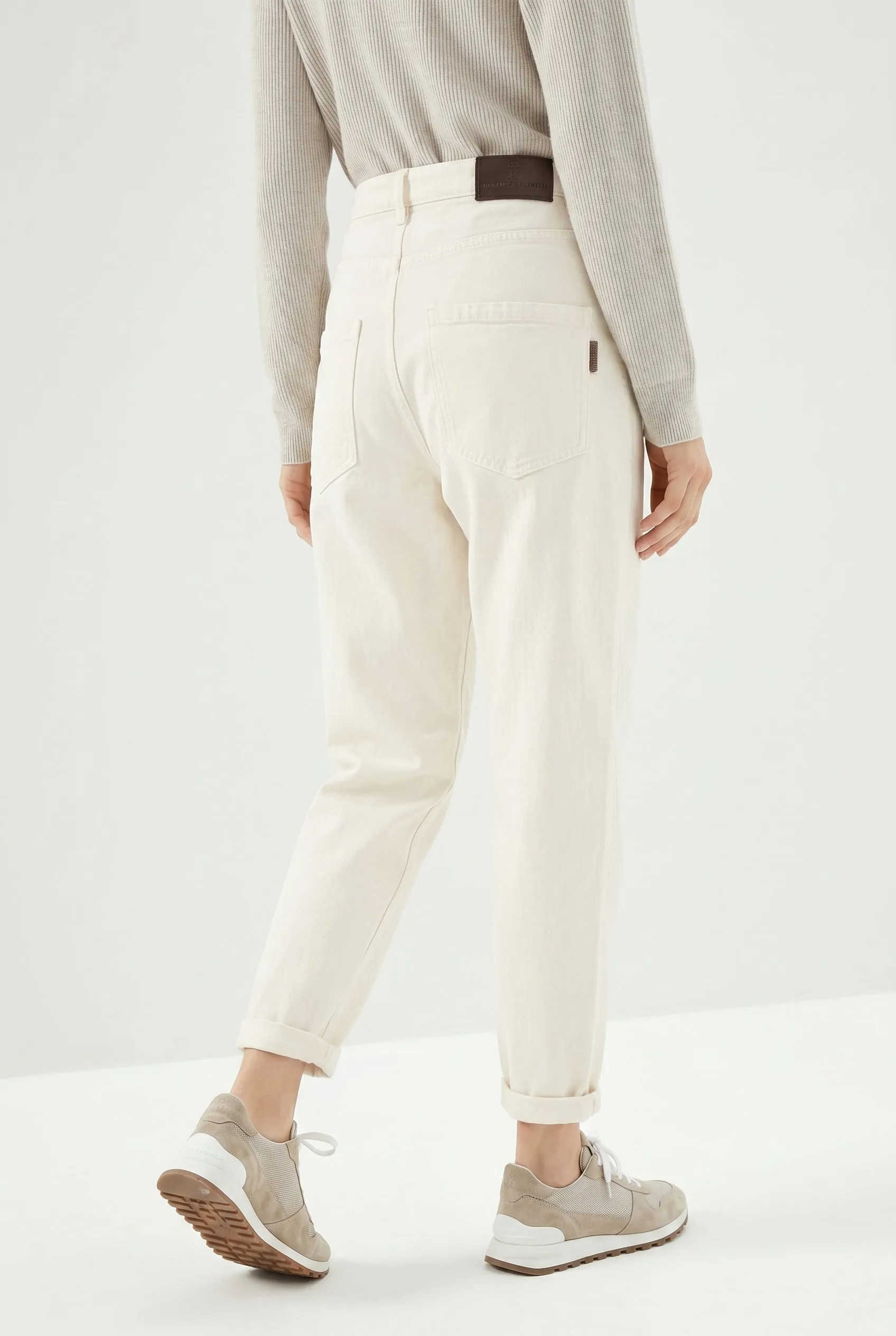 BRUNELLO CUCINELLI WOMEN'S OFF WHITE RELAXED COTTON TROUSERS sold by Lord & Taylor product image thumbnail 2