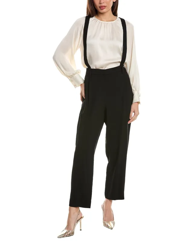 BRUNELLO CUCINELLI WOMEN'S BLACK TAILORED WOOL TROUSERS made by Brunello Cucinelli