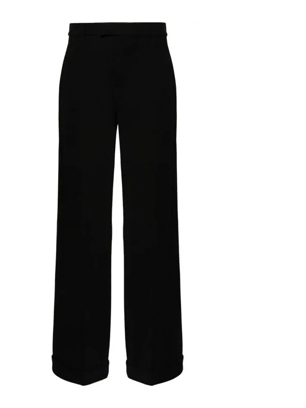 BRUNELLO CUCINELLI WOMEN'S BLACK WIDE LEG TROUSERS made by Brunello Cucinelli