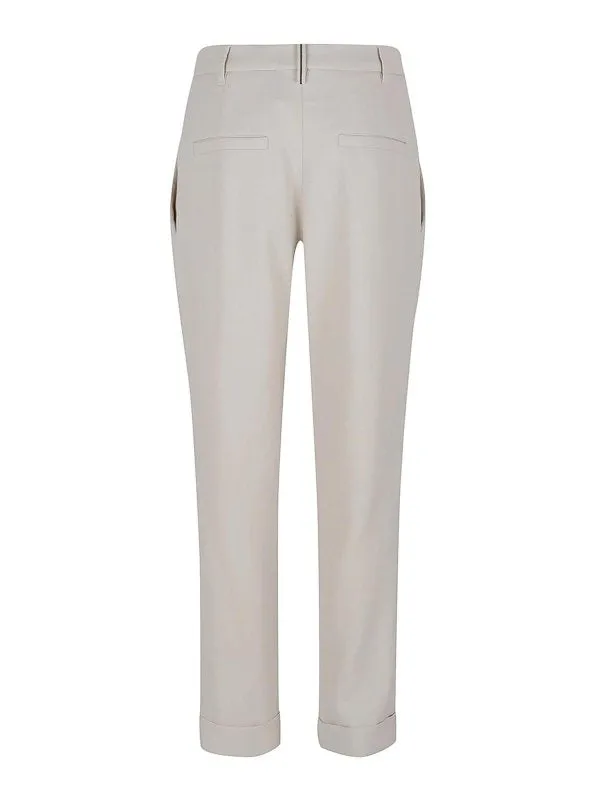 BRUNELLO CUCINELLI WOMEN'S CREAM WOOL BLEND TAILORED TROUSERS sold by Lord & Taylor product image thumbnail 2