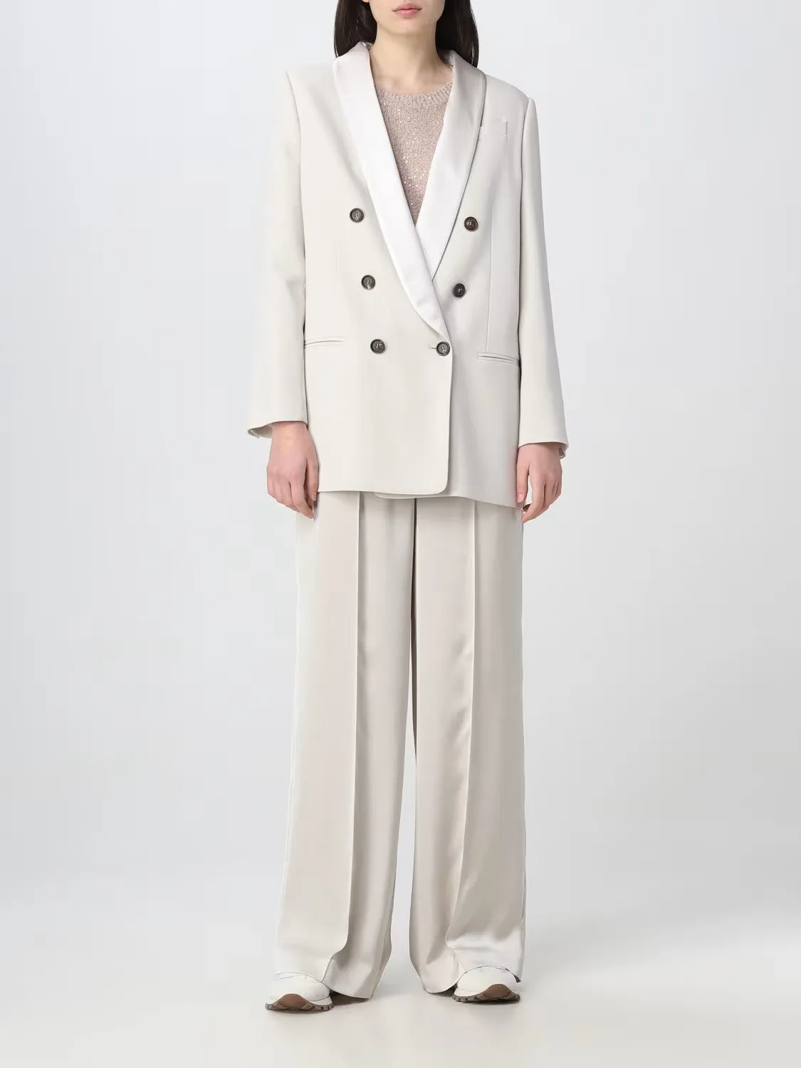BRUNELLO CUCINELLI WOMEN'S OFF WHITE DOUBLE BREASTED BLAZER sold by Lord & Taylor product image thumbnail 5