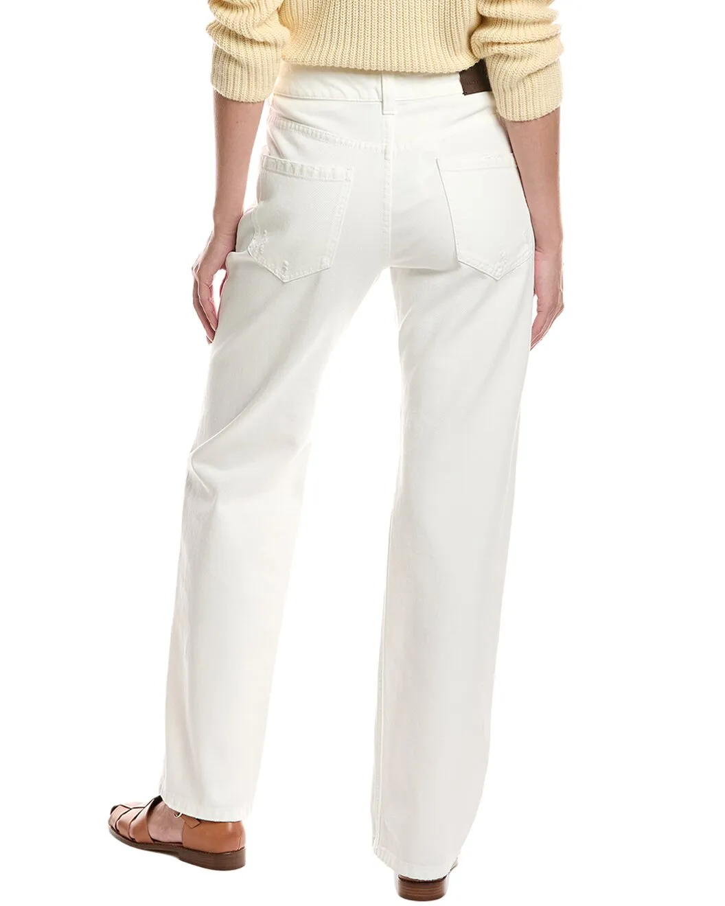 BRUNELLO CUCINELLI WOMEN'S OFF WHITE STRAIGHT COTTON TROUSERS sold by Lord & Taylor product image thumbnail 2