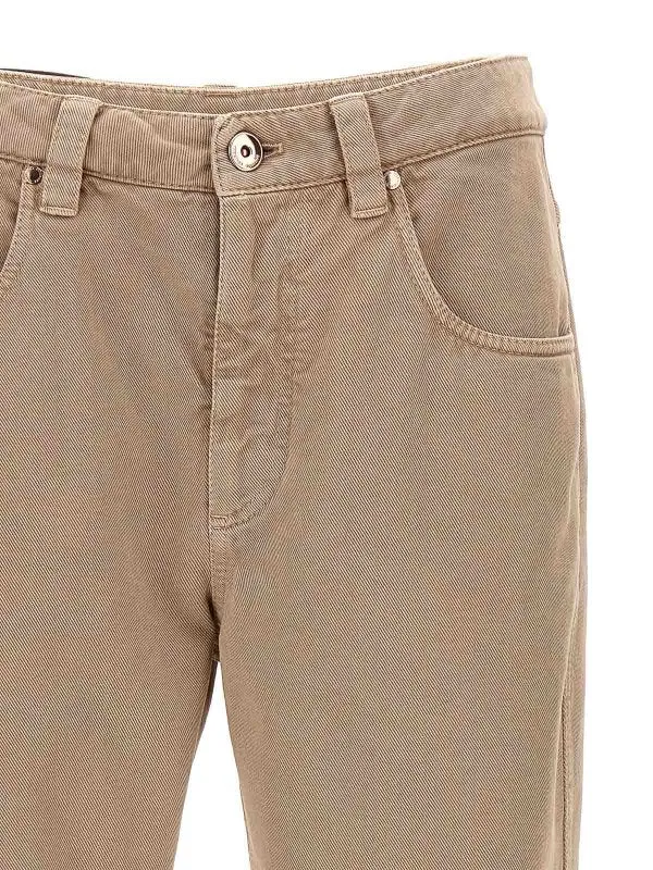 BRUNELLO CUCINELLI WOMEN'S COFFEE CREAM COTTON STRAIGHT TROUSERS sold by Lord & Taylor product image thumbnail 3