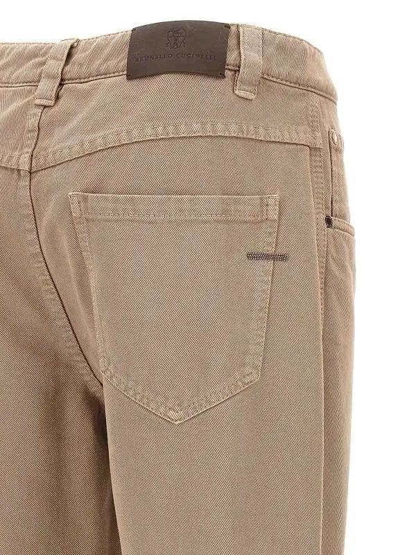 BRUNELLO CUCINELLI WOMEN'S COFFEE CREAM COTTON STRAIGHT TROUSERS sold by Lord & Taylor product image thumbnail 4