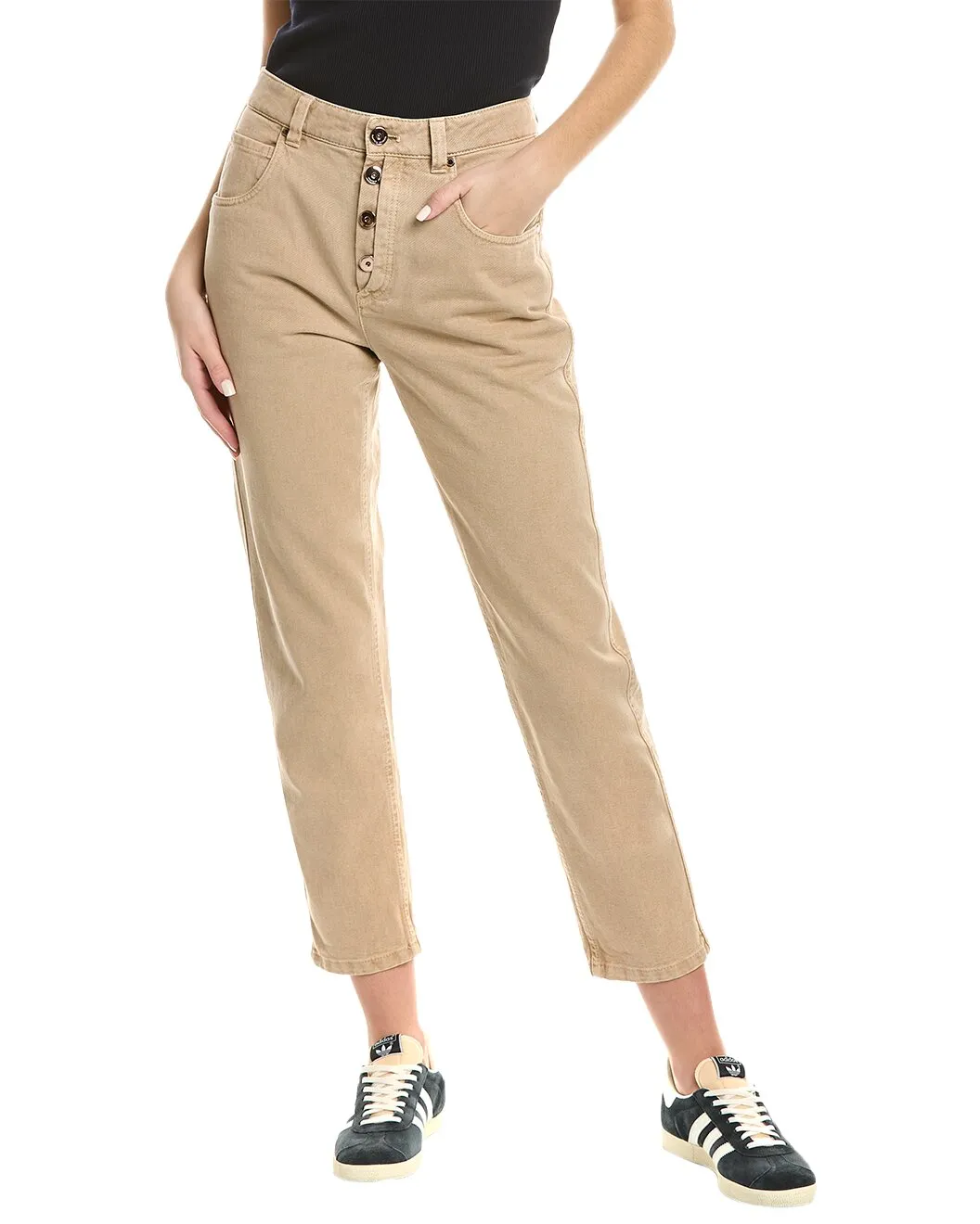BRUNELLO CUCINELLI WOMEN'S LIGHT BEIGE RELAXED TROUSERS sold by Lord & Taylor product image thumbnail 3