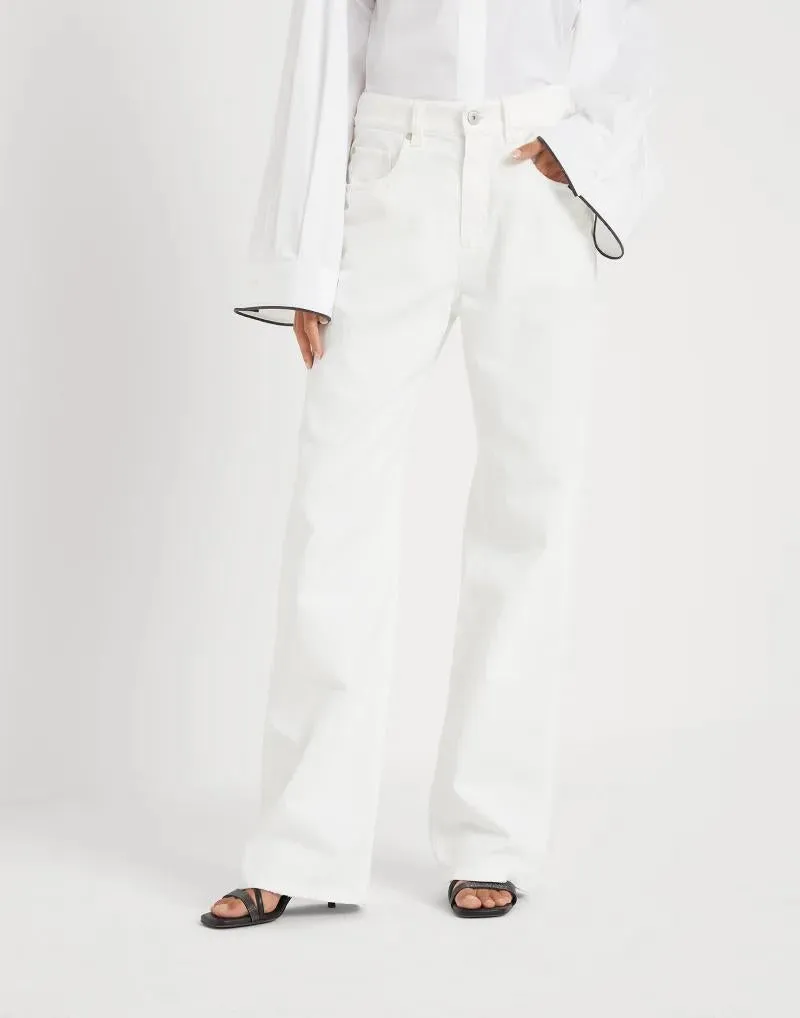 BRUNELLO CUCINELLI WOMEN'S WHITE WIDE LEG TROUSERS sold by Lord & Taylor