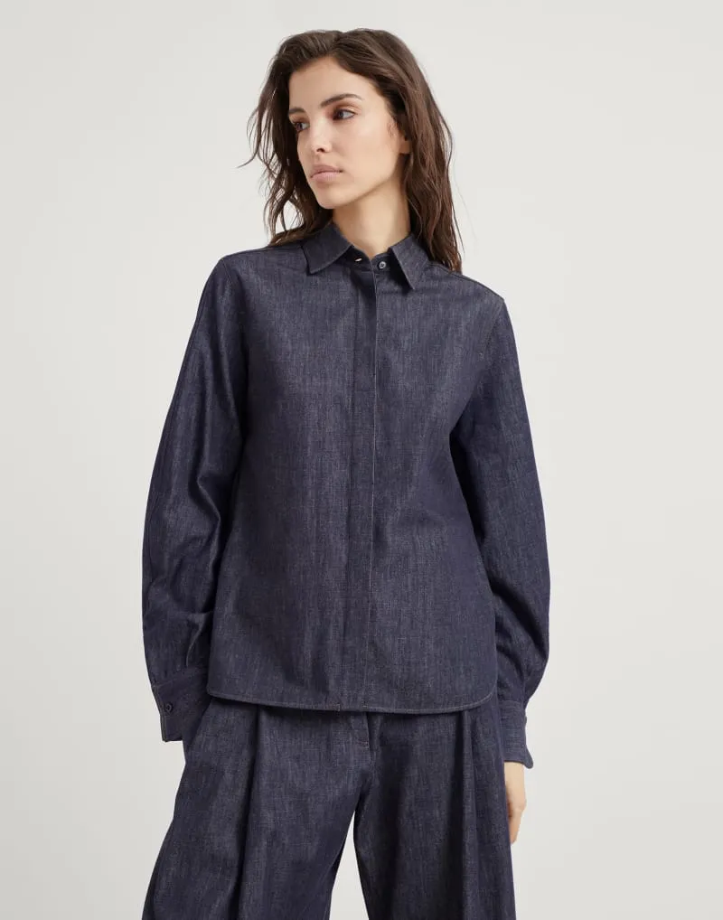 BRUNELLO CUCINELLI WOMEN'S DARK BLUE COTTON SHIRT sold by Lord & Taylor product image thumbnail 5