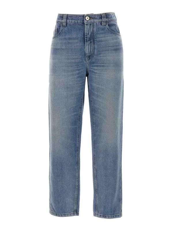 BRUNELLO CUCINELLI WOMEN'S LIGHT BLUE STRAIGHT TROUSERS sold by Lord & Taylor