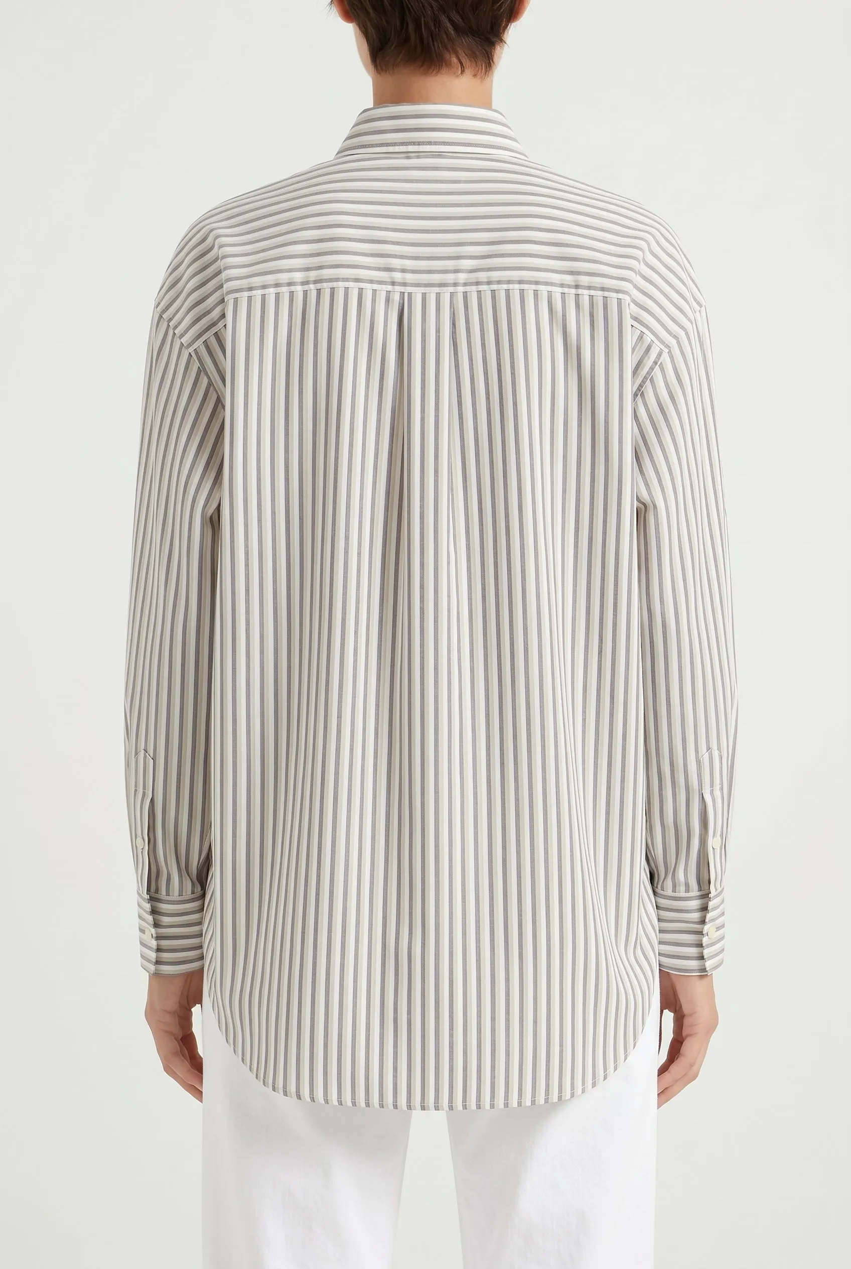 BRUNELLO CUCINELLI WOMEN'S BEIGE STRIPED SILK SHIRT sold by Lord & Taylor product image thumbnail 2