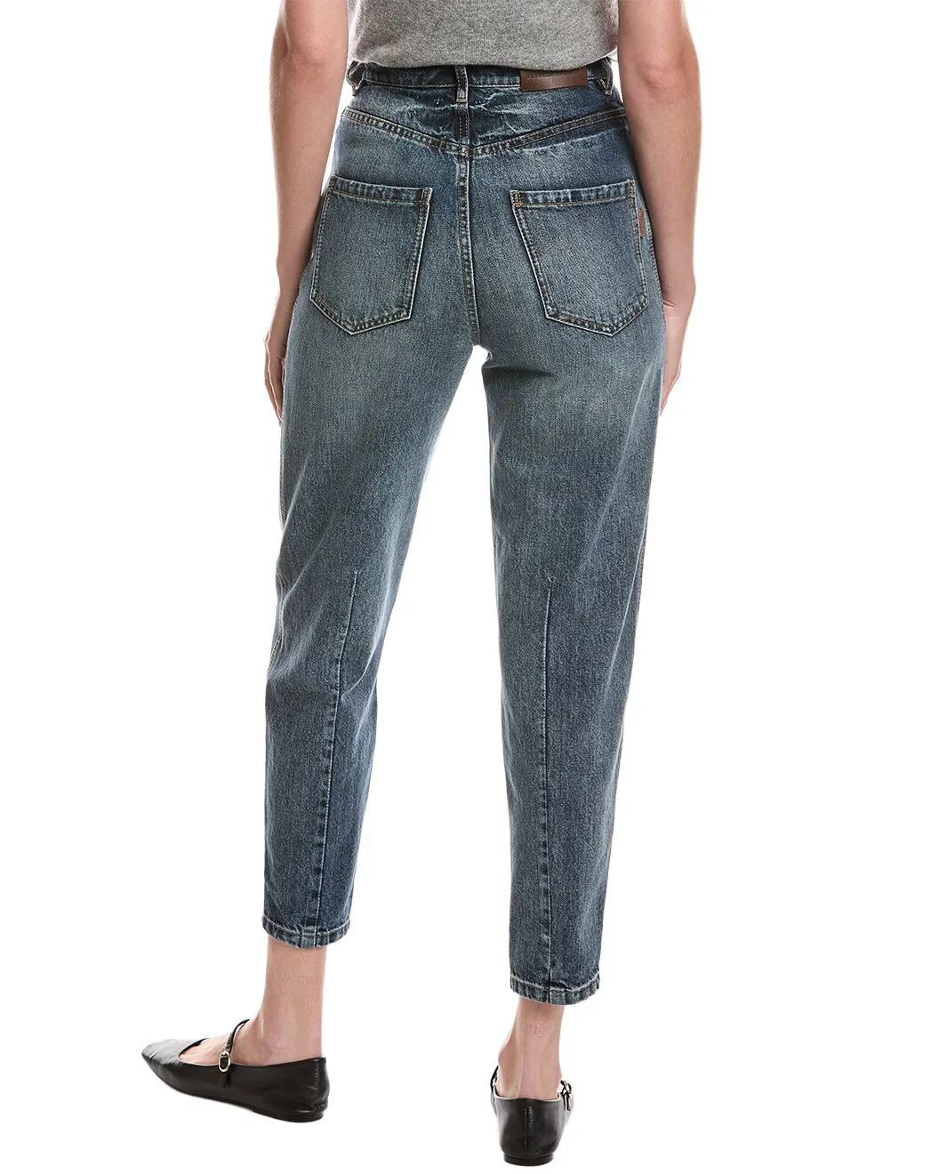 BRUNELLO CUCINELLI WOMEN'S MEDIUM BLUE DENIM TAPERED TROUSERS sold by Lord & Taylor product image thumbnail 4