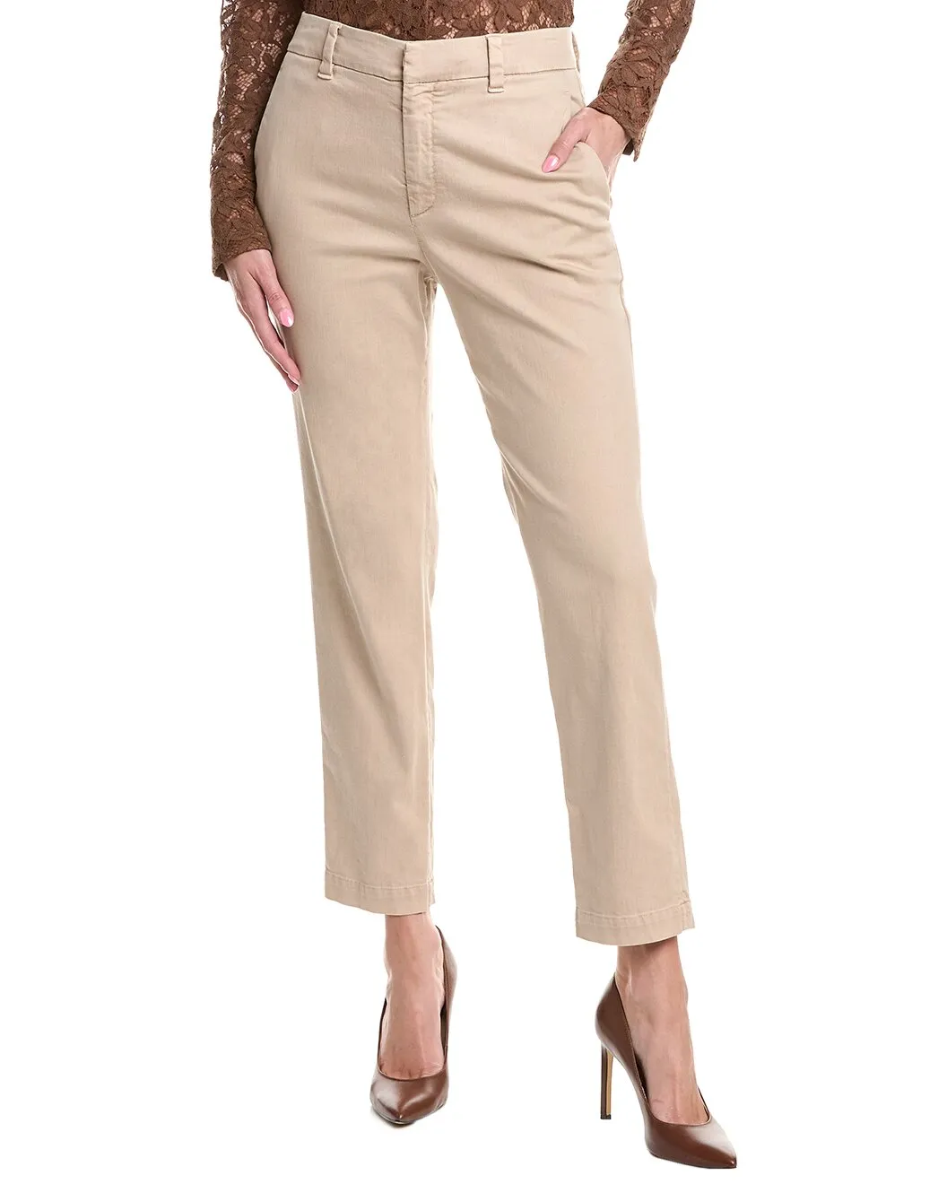 BRUNELLO CUCINELLI WOMEN'S LIGHT BEIGE STRAIGHT TROUSERS sold by Lord & Taylor