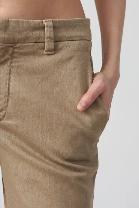 BRUNELLO CUCINELLI WOMEN'S LIGHT TAUPE COTTON STRAIGHT TROUSERS sold by Lord & Taylor product image thumbnail 3