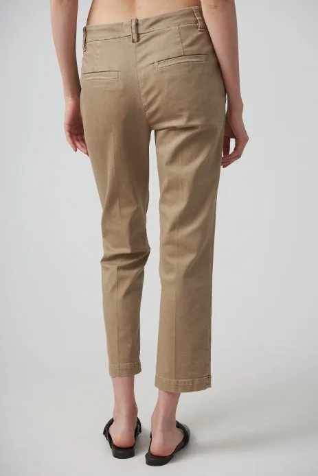 BRUNELLO CUCINELLI WOMEN'S LIGHT TAUPE COTTON STRAIGHT TROUSERS sold by Lord & Taylor product image thumbnail 4