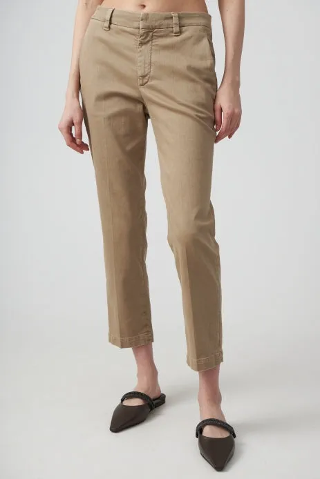 BRUNELLO CUCINELLI WOMEN'S LIGHT TAUPE COTTON STRAIGHT TROUSERS sold by Lord & Taylor product image thumbnail 2