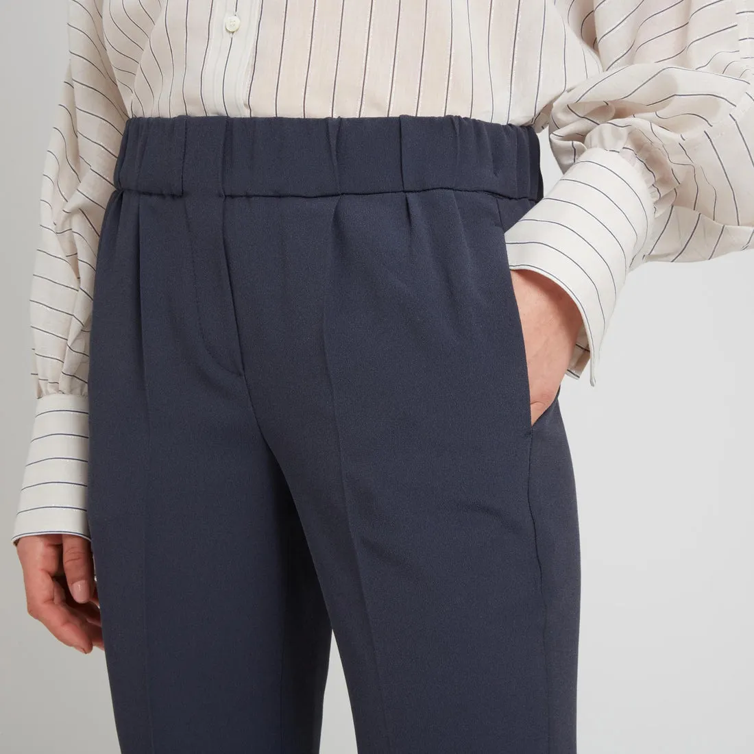 BRUNELLO CUCINELLI WOMEN'S NAVY SILK TAILORED TROUSERS sold by Lord & Taylor product image thumbnail 4