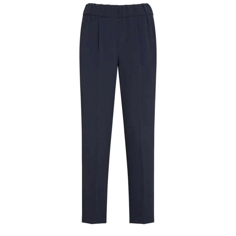 BRUNELLO CUCINELLI WOMEN'S NAVY SILK TAILORED TROUSERS made by Brunello Cucinelli