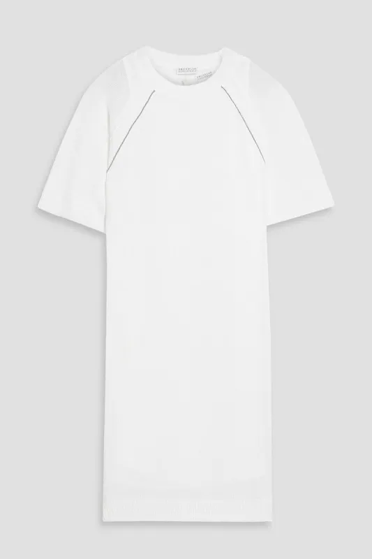 BRUNELLO CUCINELLI WOMEN'S WHITE COTTON KNIT DRESS made by Brunello Cucinelli