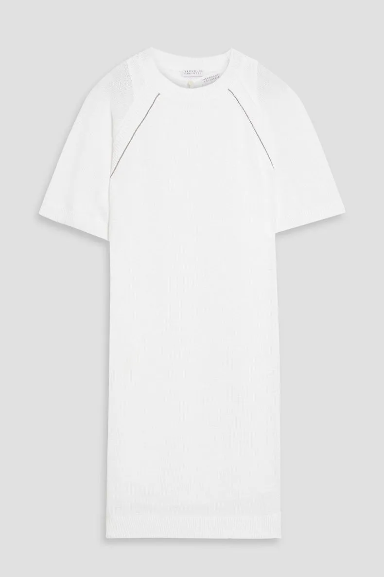 BRUNELLO CUCINELLI WOMEN'S WHITE COTTON KNIT DRESS sold by Lord & Taylor product image thumbnail 4