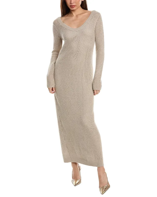 BRUNELLO CUCINELLI WOMEN'S BEIGE OPEN KNIT DRESS made by Brunello Cucinelli