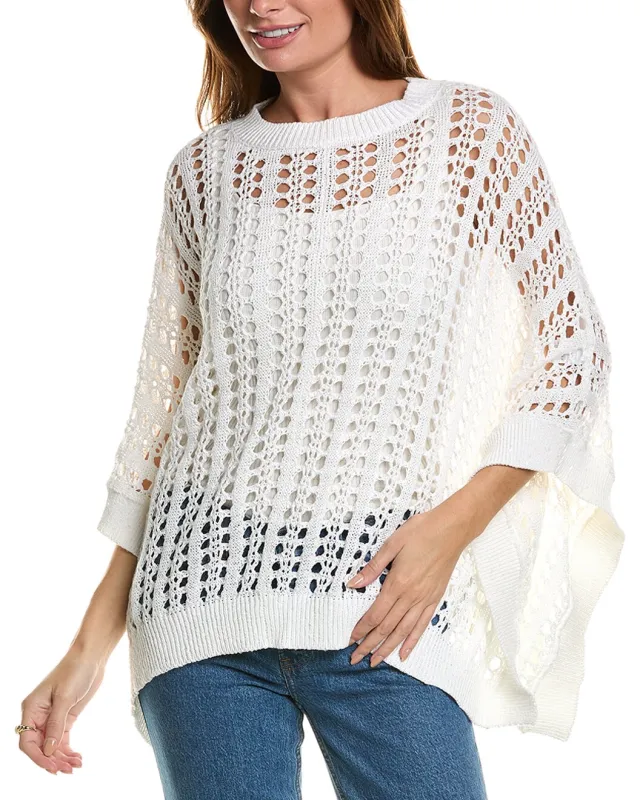 BRUNELLO CUCINELLI WOMEN'S WHITE OPEN KNIT SWEATER made by Brunello Cucinelli