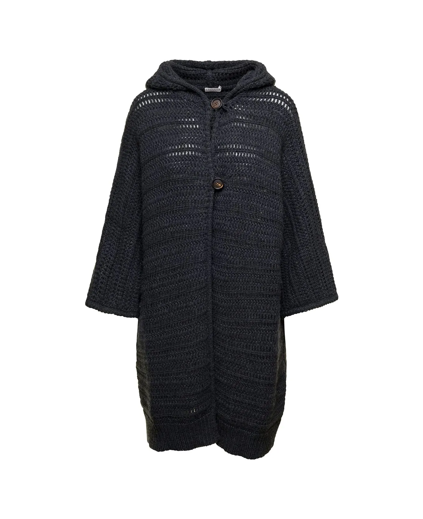 BRUNELLO CUCINELLI WOMEN'S BLACK WOOL HOODED SWEATER sold by Lord & Taylor