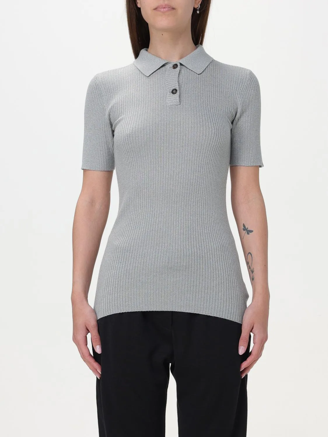BRUNELLO CUCINELLI WOMEN'S LIGHT GREY WOOL BLEND SHIRT sold by Lord & Taylor