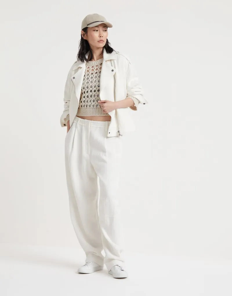BRUNELLO CUCINELLI WOMEN'S BEIGE OPENWORK KNIT SWEATER sold by Lord & Taylor product image thumbnail 5