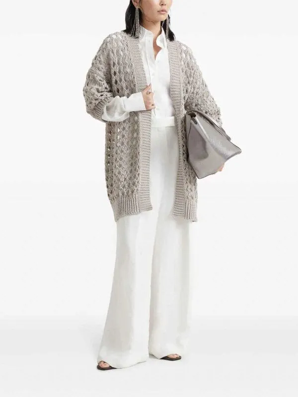 BRUNELLO CUCINELLI WOMEN'S LIGHT BEIGE OPENWORK SWEATER sold by Lord & Taylor product image thumbnail 2