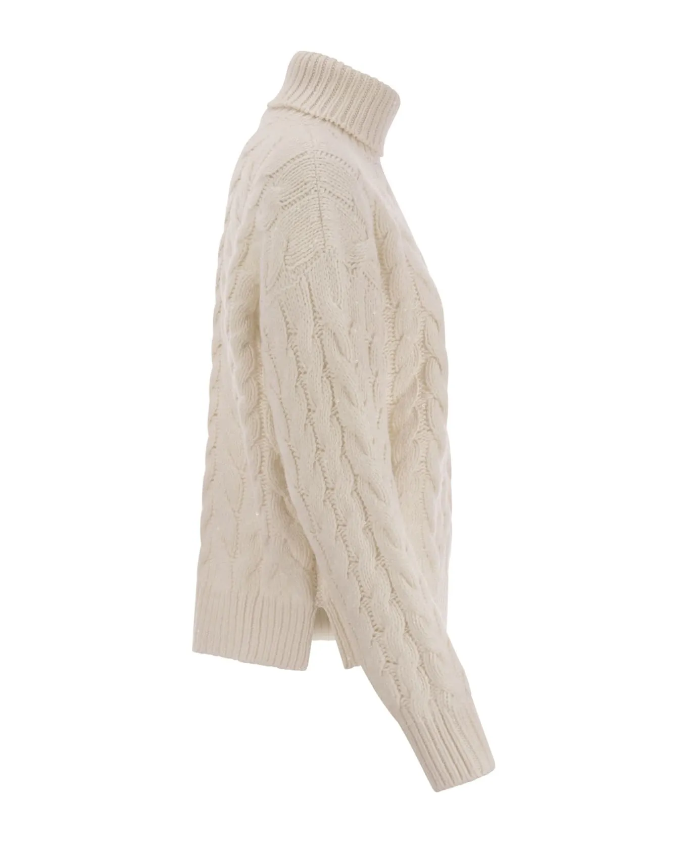 BRUNELLO CUCINELLI WOMEN'S IVORY WOOL SILK SWEATER sold by Lord & Taylor product image thumbnail 3