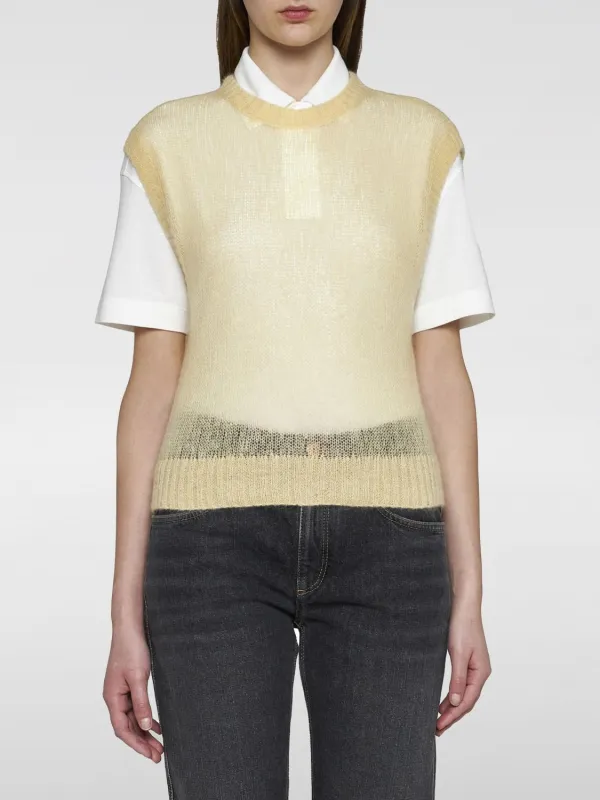 BRUNELLO CUCINELLI WOMEN'S LIGHT YELLOW WOOL SWEATER made by Brunello Cucinelli