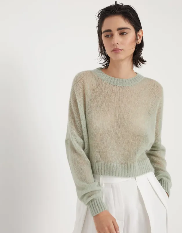 BRUNELLO CUCINELLI WOMEN'S LIGHT GREEN WOOL SWEATER made by Brunello Cucinelli