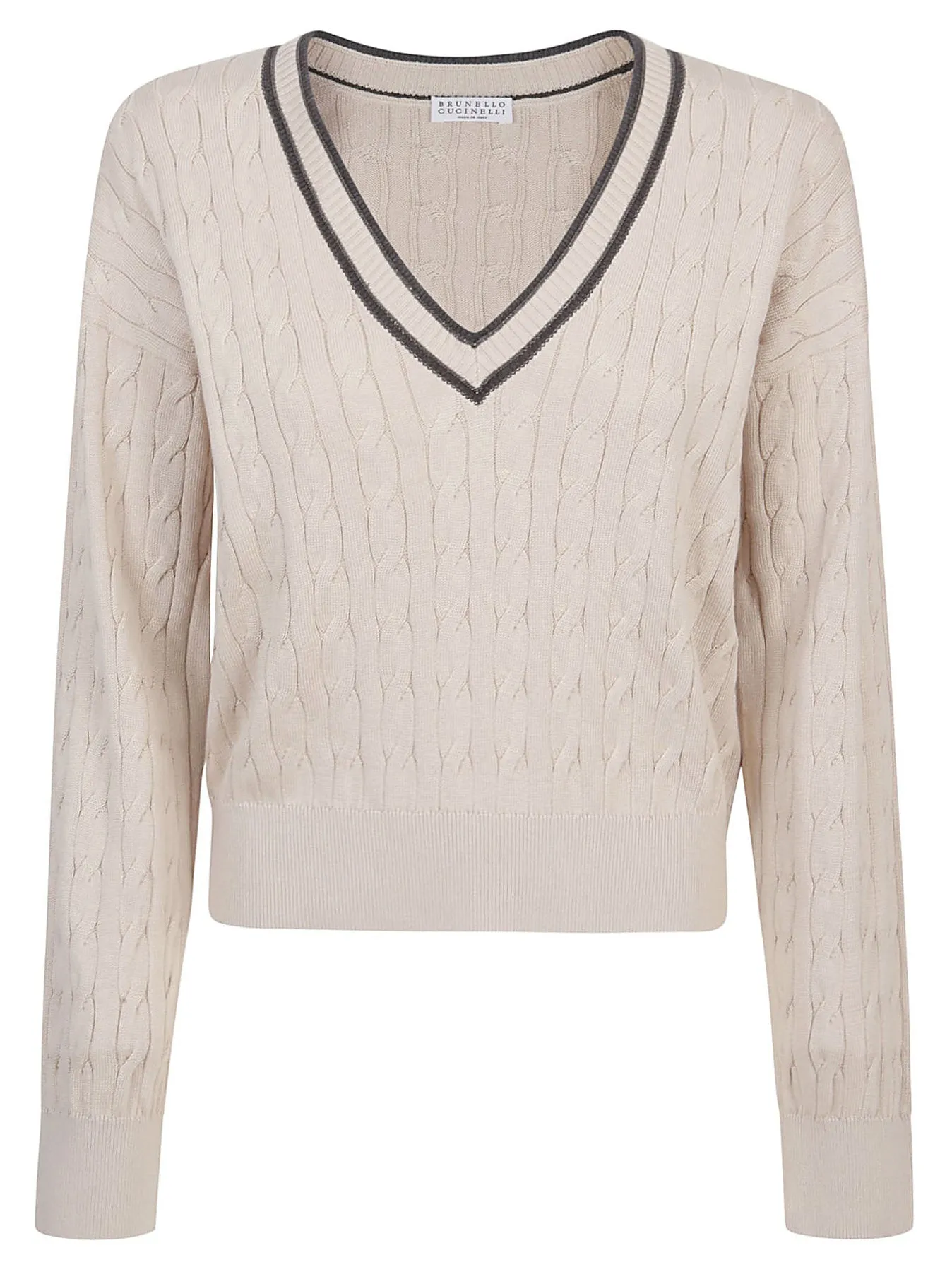 BRUNELLO CUCINELLI WOMEN'S BEIGE CABLE KNIT SWEATER sold by Lord & Taylor product image thumbnail 5
