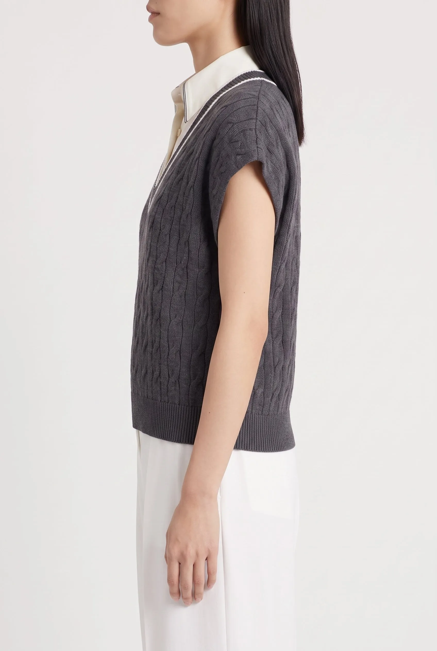 BRUNELLO CUCINELLI WOMEN'S DARK GREY COTTON SWEATER sold by Lord & Taylor product image thumbnail 3