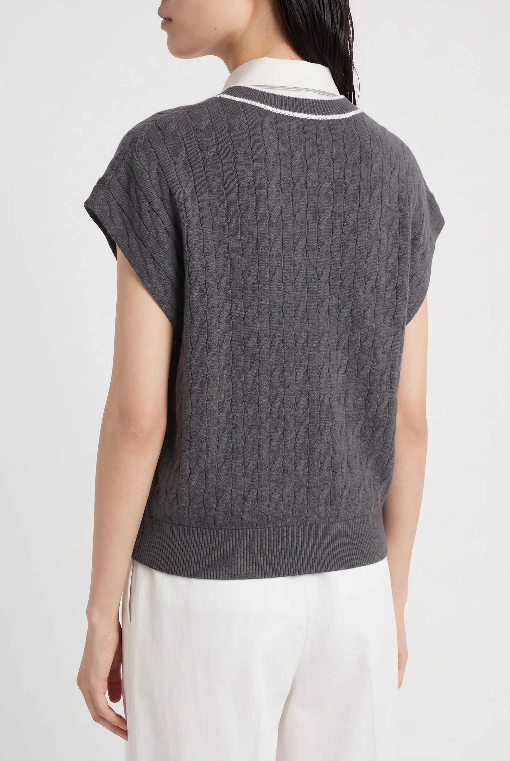 BRUNELLO CUCINELLI WOMEN'S DARK GREY COTTON SWEATER sold by Lord & Taylor product image thumbnail 2