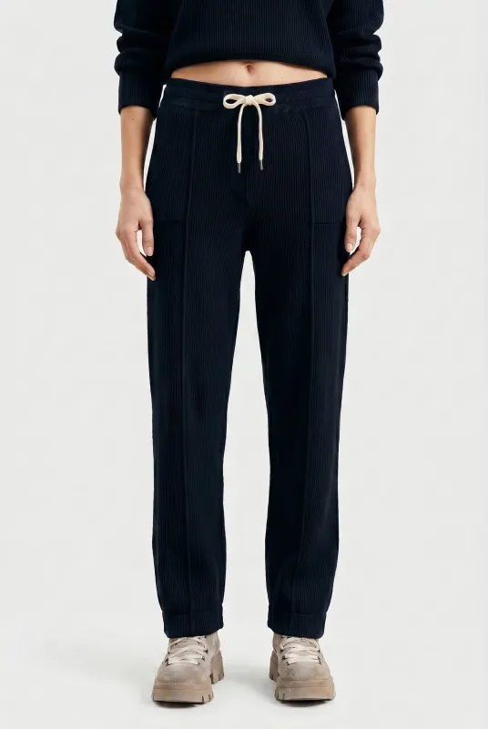 BRUNELLO CUCINELLI WOMEN'S BLACK RELAXED COTTON TROUSERS made by Brunello Cucinelli