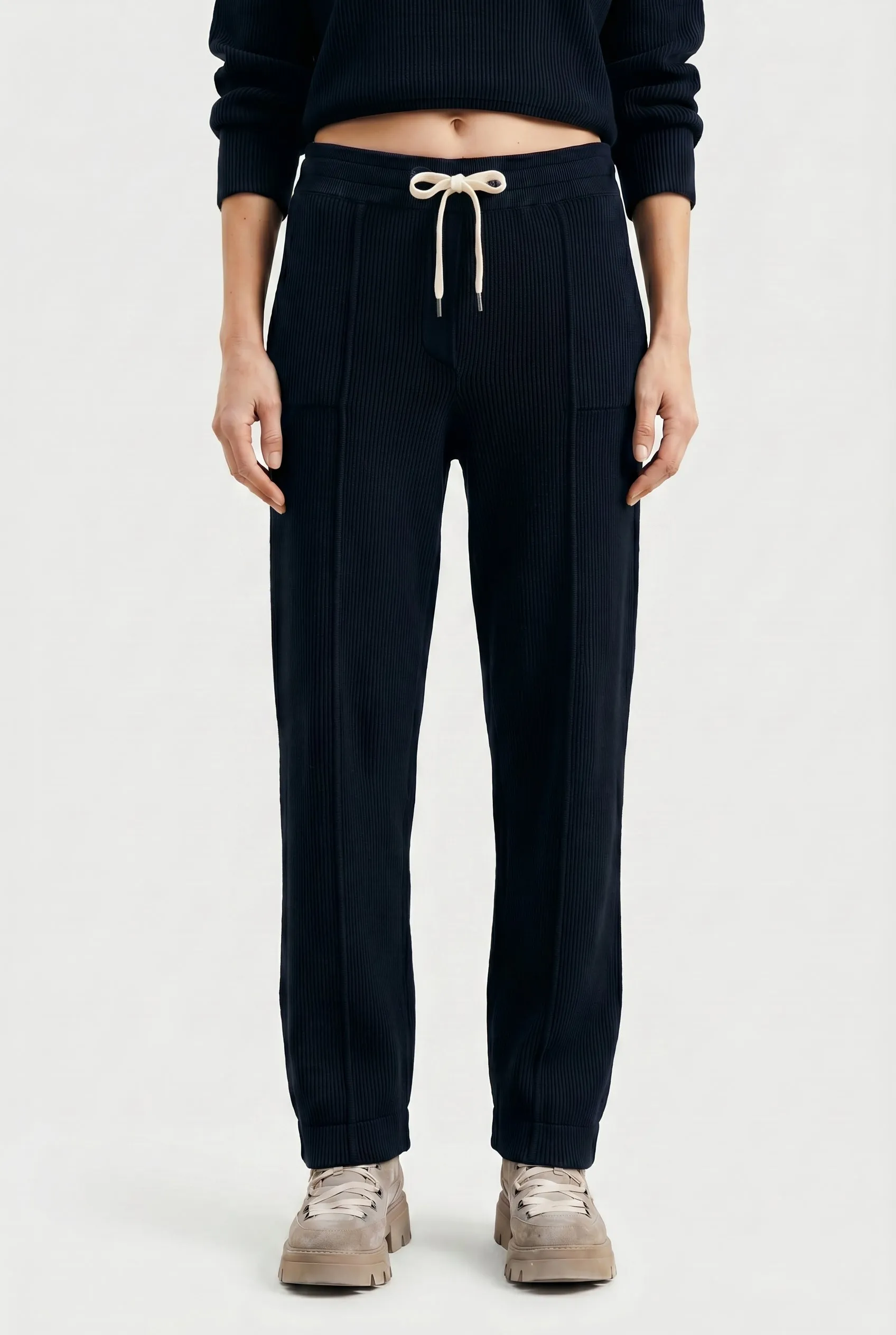BRUNELLO CUCINELLI WOMEN'S BLACK RELAXED COTTON TROUSERS sold by Lord & Taylor product image thumbnail 4