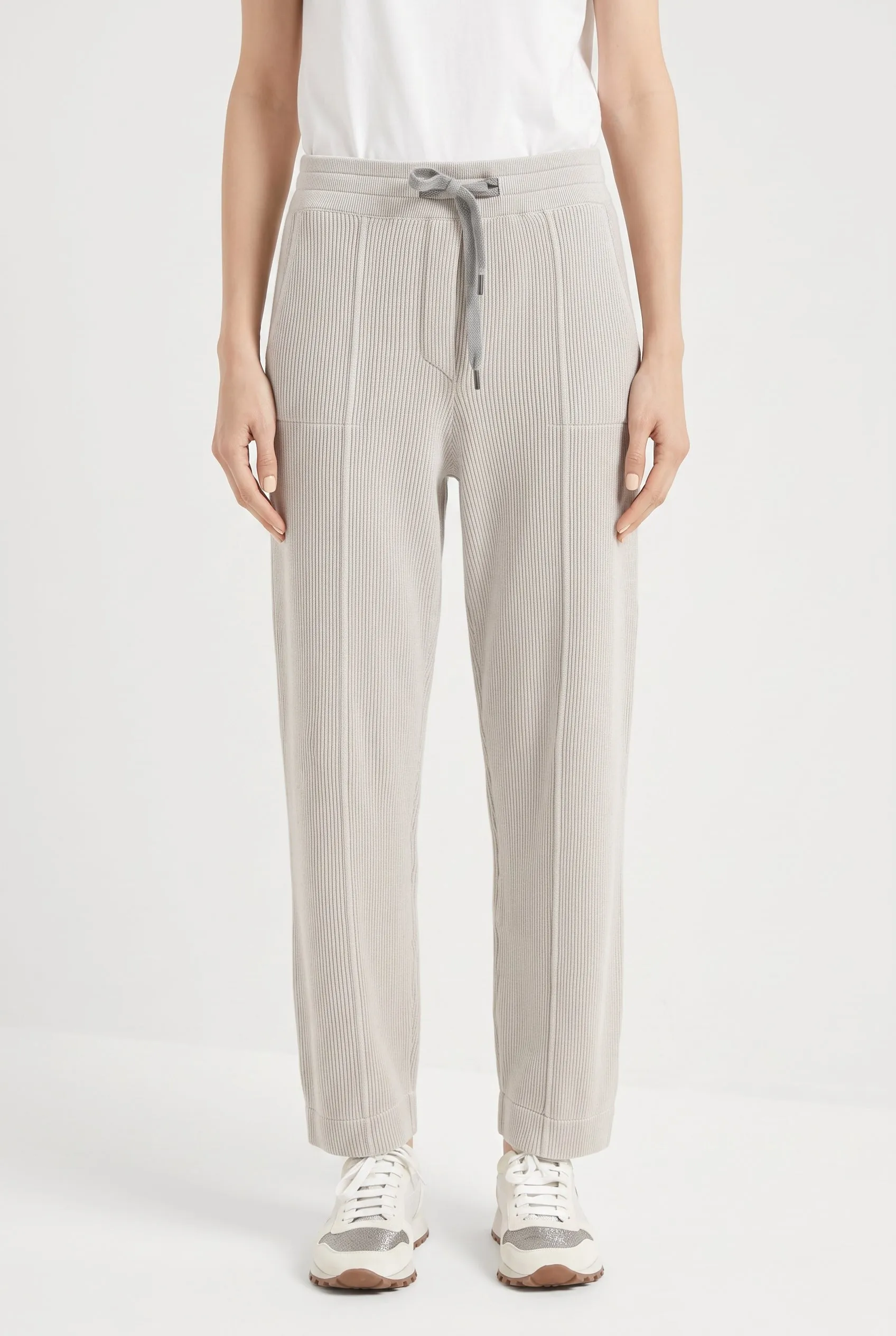 BRUNELLO CUCINELLI WOMEN'S LIGHT GREY RELAXED TROUSERS sold by Lord & Taylor product image thumbnail 4