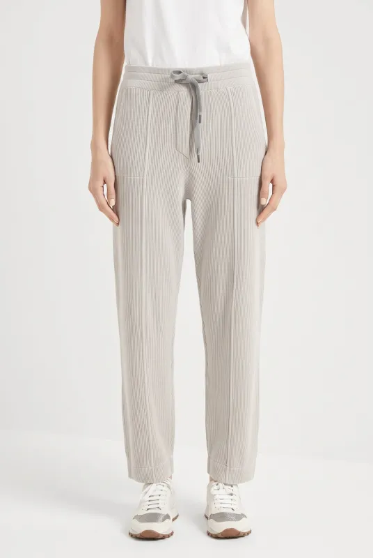 BRUNELLO CUCINELLI WOMEN'S LIGHT GREY RELAXED TROUSERS made by Brunello Cucinelli