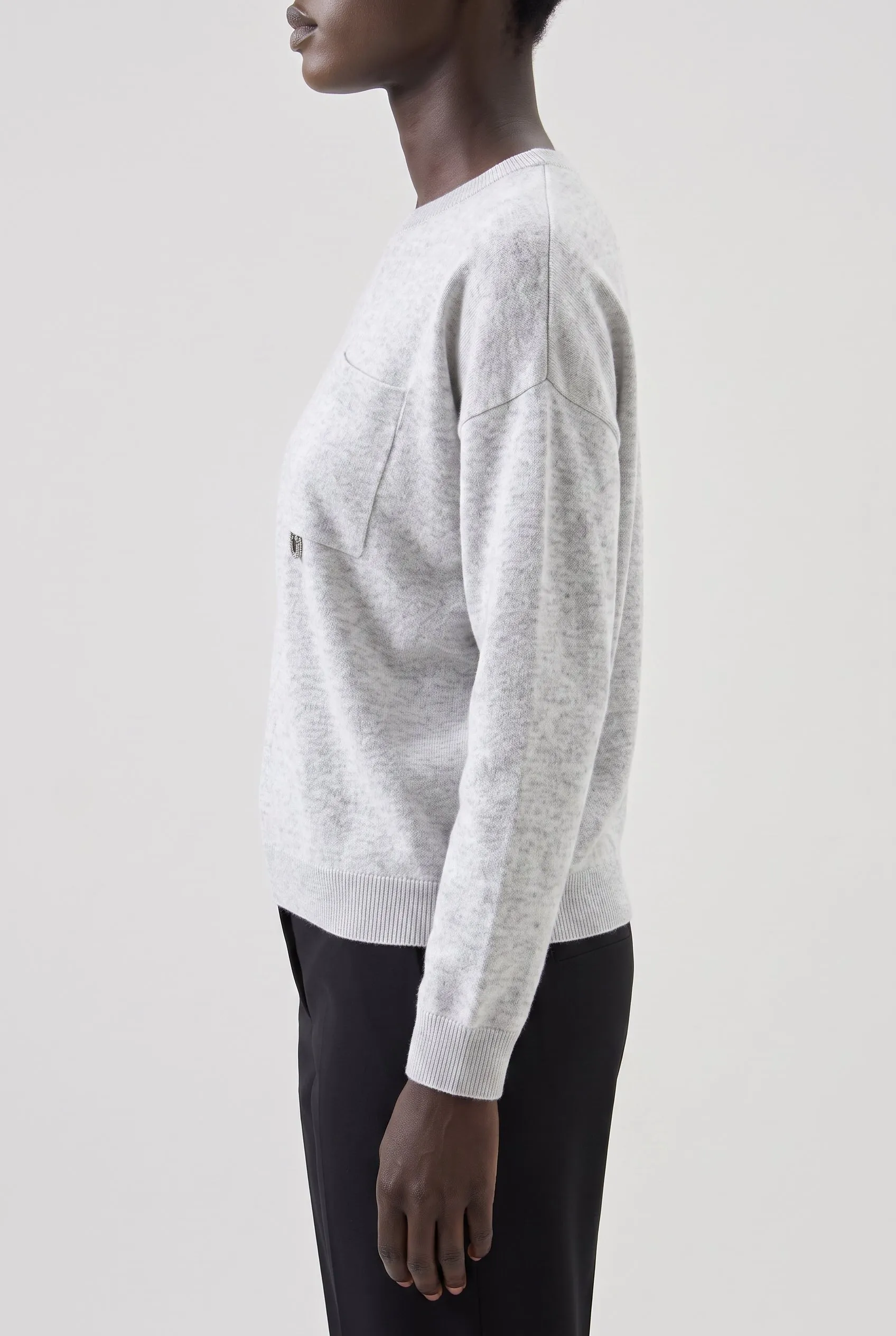 BRUNELLO CUCINELLI WOMEN'S LIGHT GREY WOOL SILK SWEATER sold by Lord & Taylor product image thumbnail 2