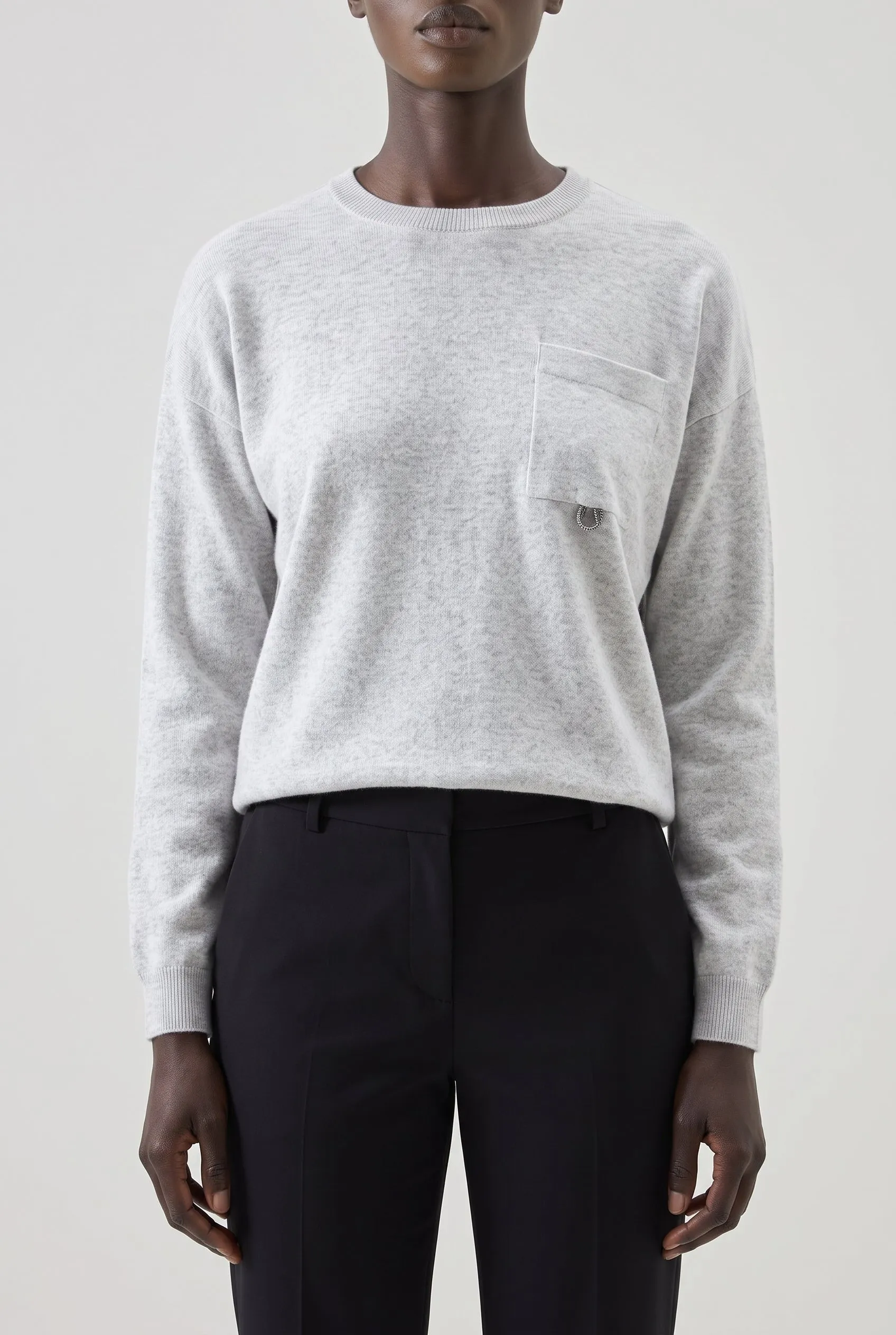 BRUNELLO CUCINELLI WOMEN'S LIGHT GREY WOOL SILK SWEATER sold by Lord & Taylor product image thumbnail 3