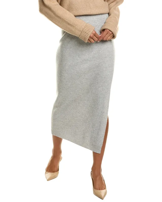 BRUNELLO CUCINELLI WOMEN'S LIGHT GREY WOOL SILK SKIRT made by Brunello Cucinelli