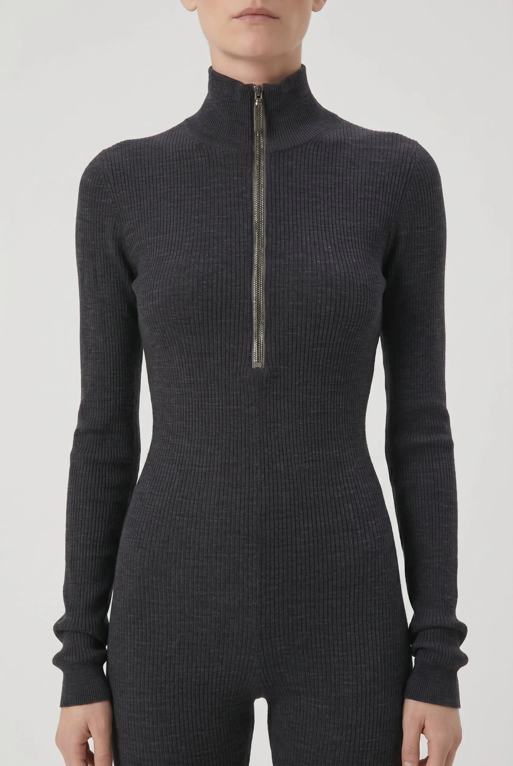 BRUNELLO CUCINELLI WOMEN'S DARK GREY WOOL KNIT JUMPSUIT sold by Lord & Taylor product image thumbnail 3