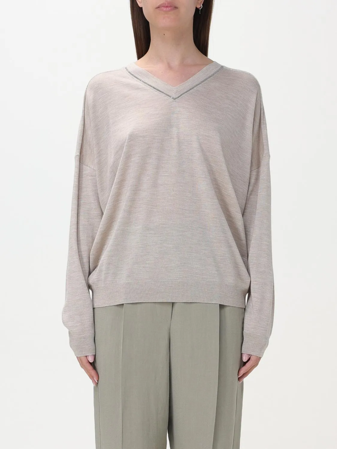 BRUNELLO CUCINELLI WOMEN'S LIGHT BEIGE WOOL SILK SHIRT sold by Lord & Taylor product image thumbnail 4
