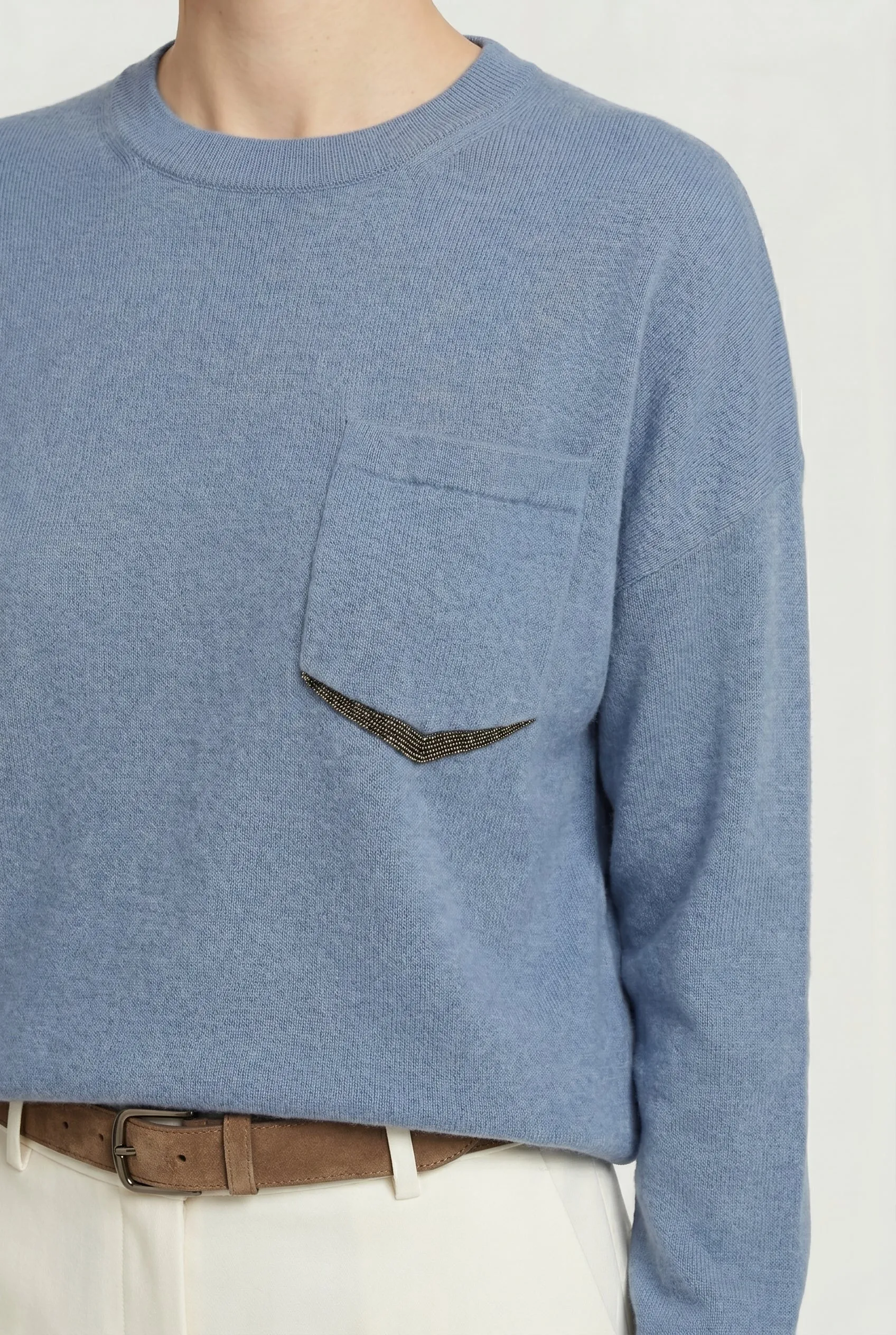 BRUNELLO CUCINELLI WOMEN'S BLUE WOOL RELAXED SWEATER sold by Lord & Taylor product image thumbnail 2