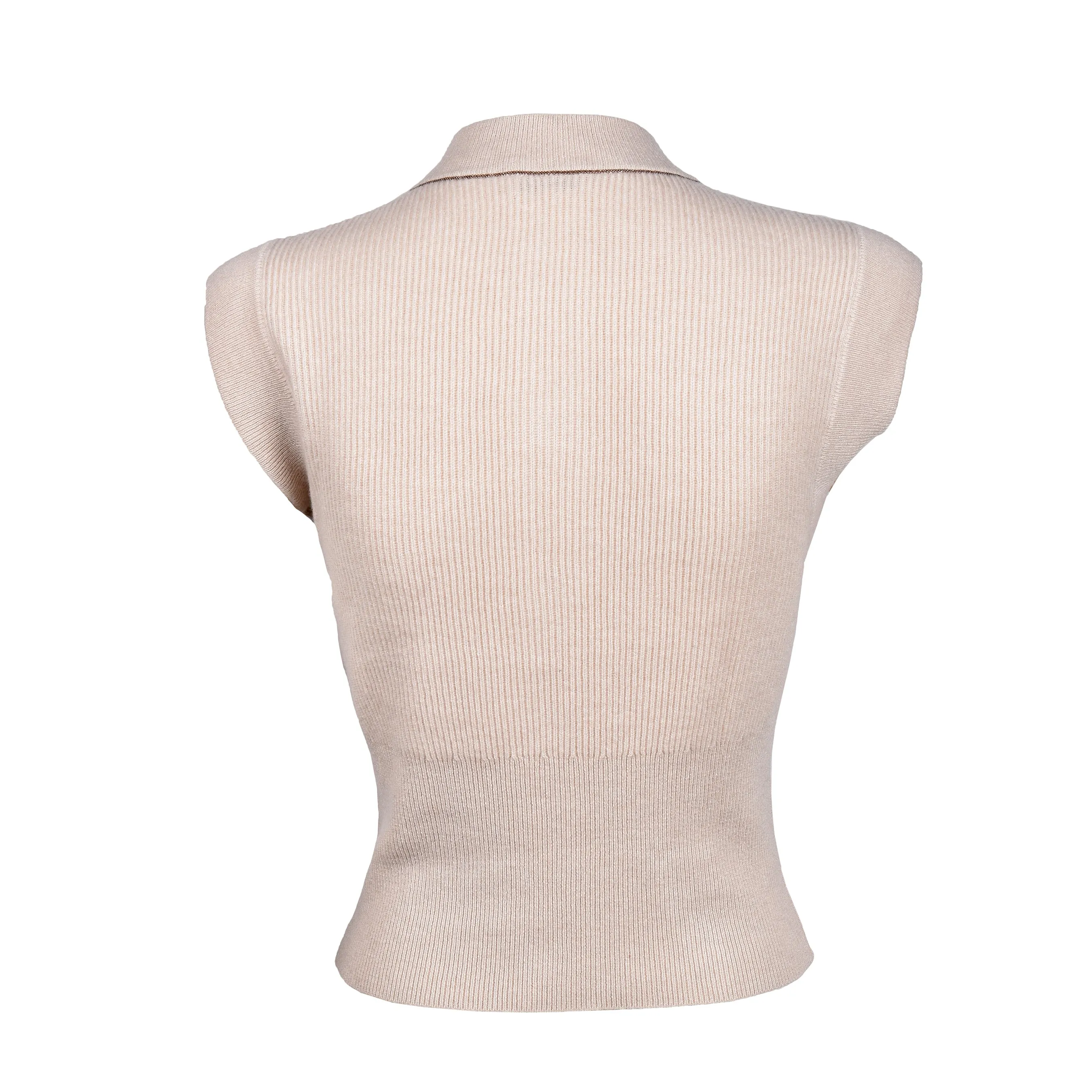 BRUNELLO CUCINELLI WOMEN'S BEIGE CASHMERE SLEEVELESS SWEATER sold by Lord & Taylor product image thumbnail 3