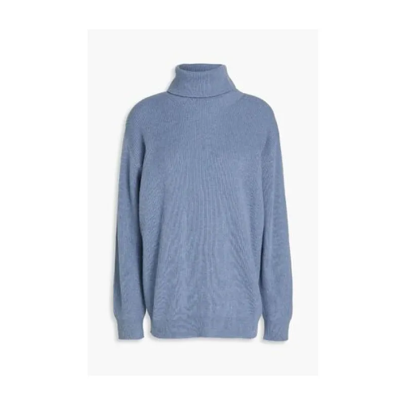 BRUNELLO CUCINELLI WOMEN'S BLUE WOOL TURTLENECK SWEATER made by Brunello Cucinelli