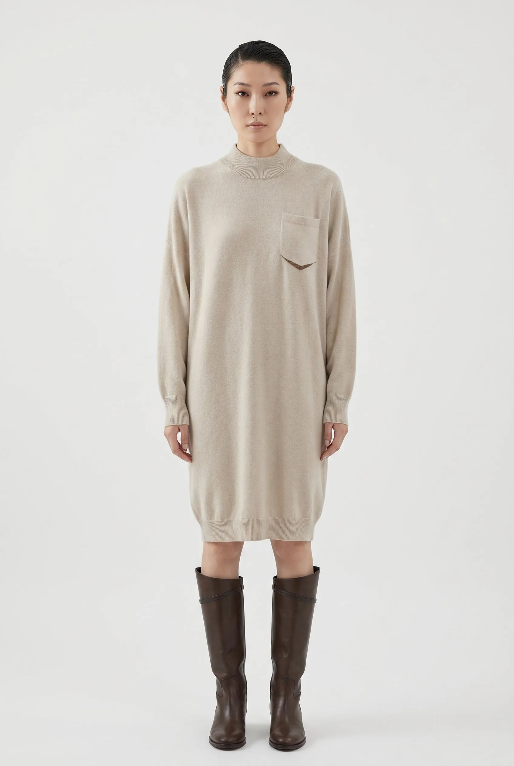 BRUNELLO CUCINELLI WOMEN'S LIGHT BEIGE WOOL SWEATER DRESS sold by Lord & Taylor