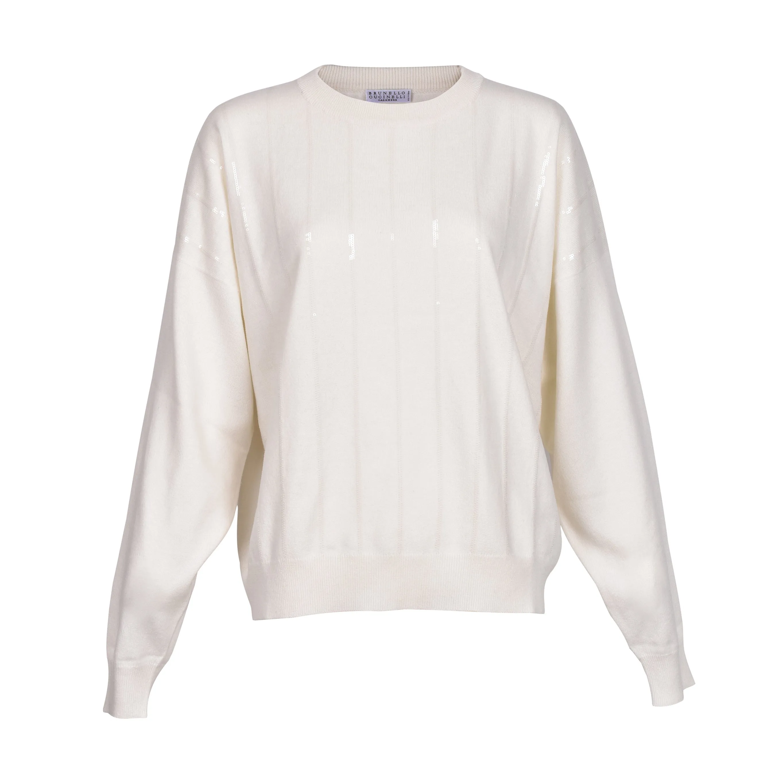 BRUNELLO CUCINELLI WOMEN'S WHITE CASHMERE RIBBED SWEATER sold by Lord & Taylor product image thumbnail 2