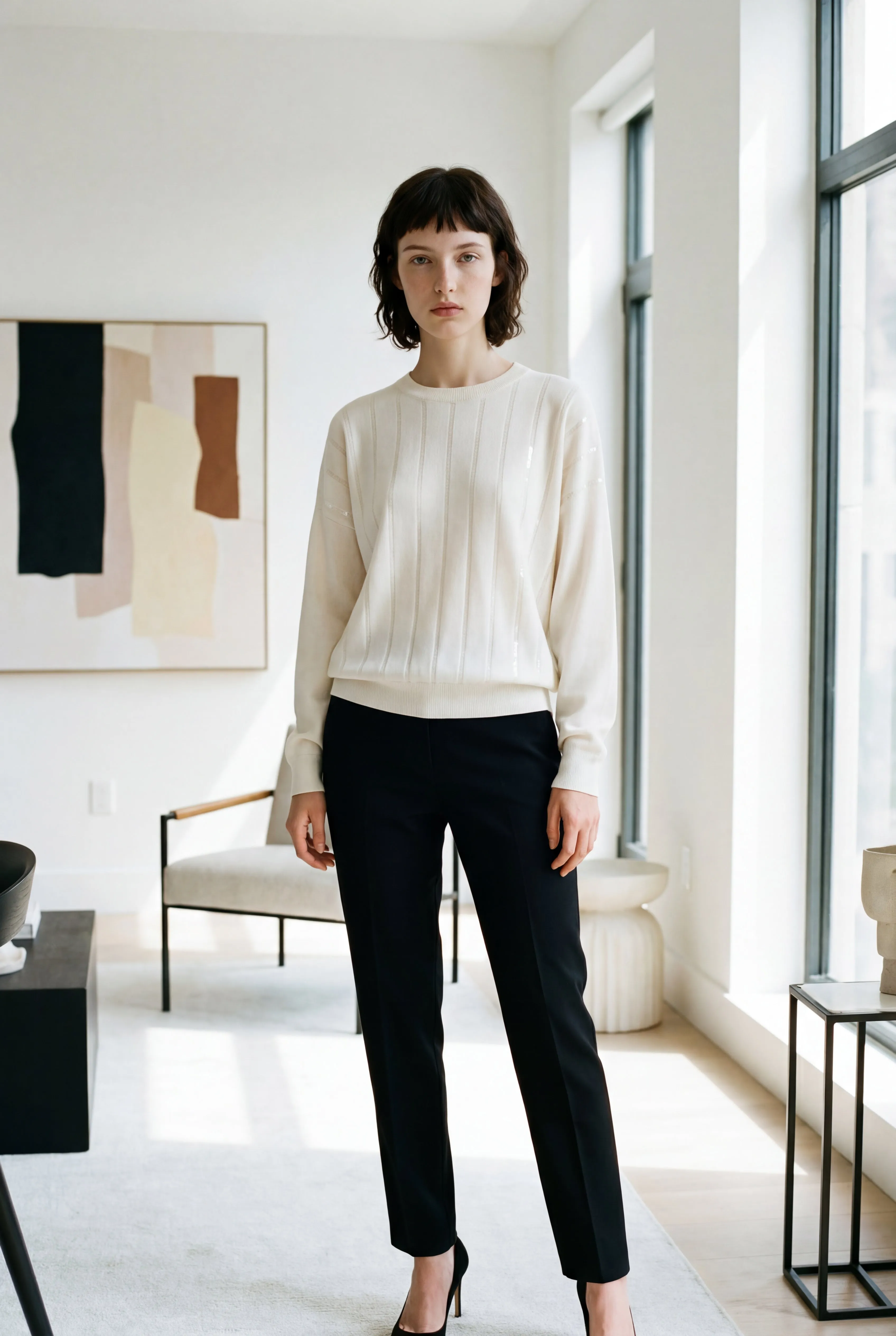 BRUNELLO CUCINELLI WOMEN'S WHITE CASHMERE RIBBED SWEATER sold by Lord & Taylor product image thumbnail 4
